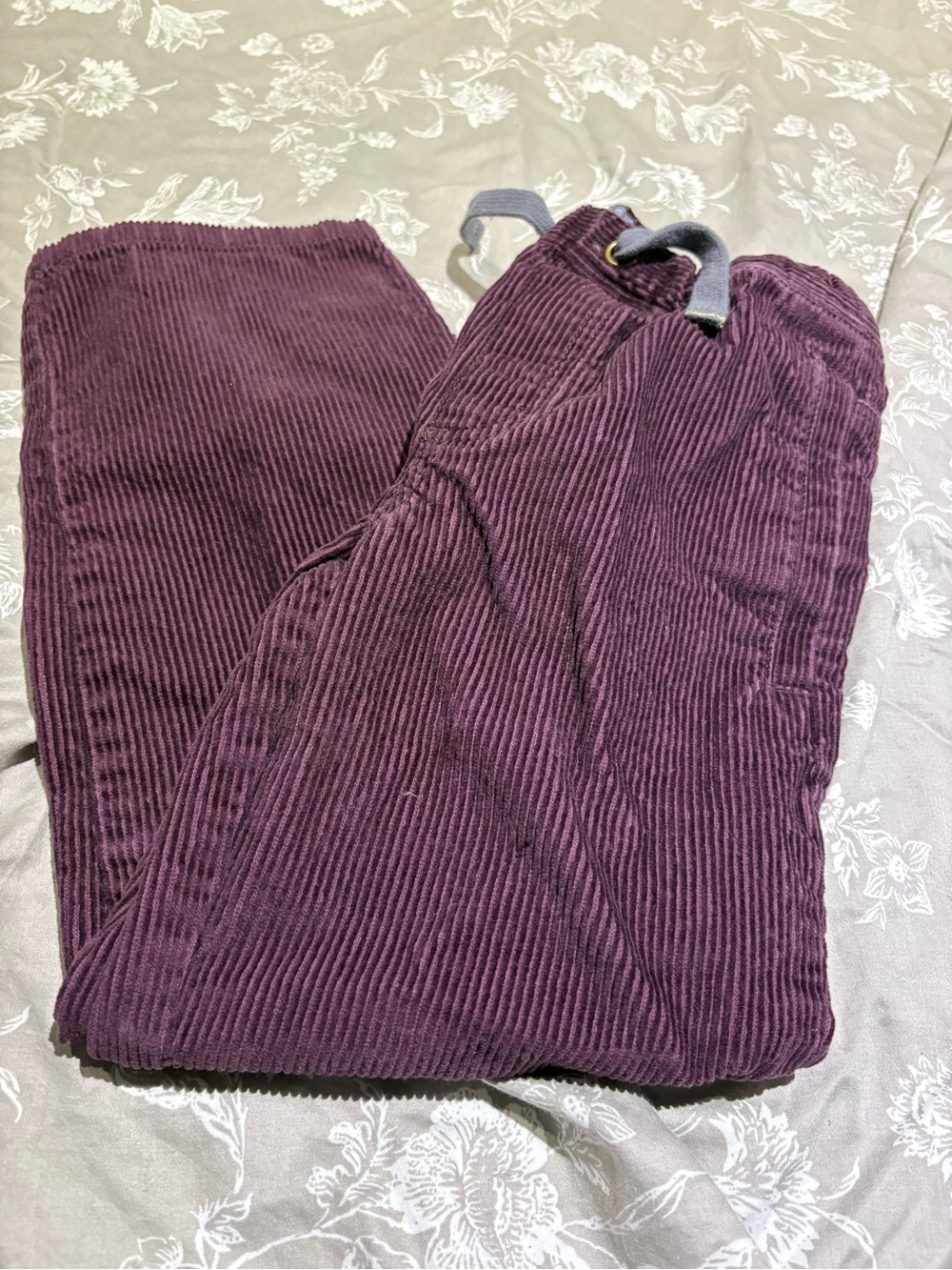 Mini Boden plum purple corduroy pants 7